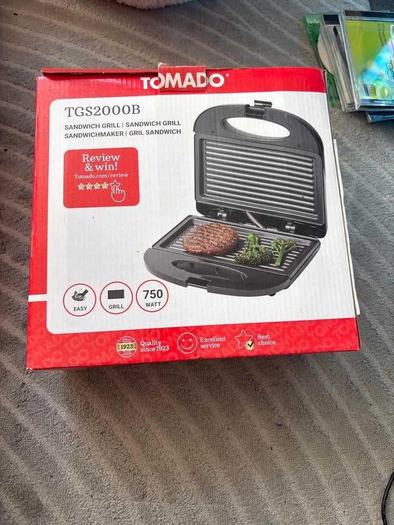 Nieuw Tomado TGS2000B Tosti Apparaat / Sandwich Grill, Ophalen, Nieuw