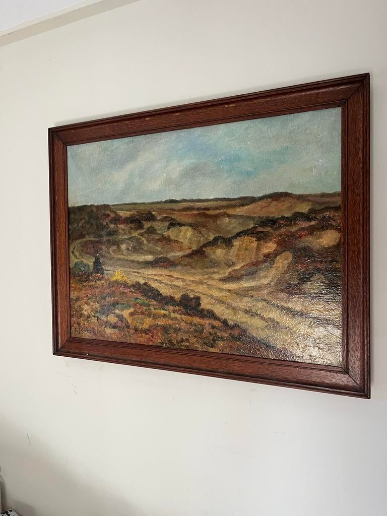 Klassiek duinlandschap door W. Heikens, Antiek en Kunst, Kunst | Schilderijen | Klassiek, Ophalen of Verzenden