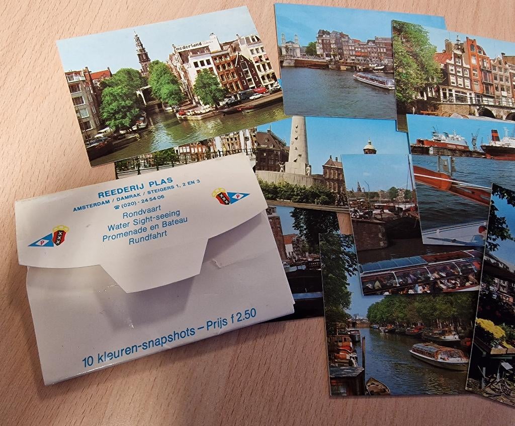 Ansichtkaart Rederij Plas Amsterdam snapshots uit jaren 80, Verzamelen, Ansichtkaarten | Nederland, Ophalen of Verzenden, 1980 tot heden
