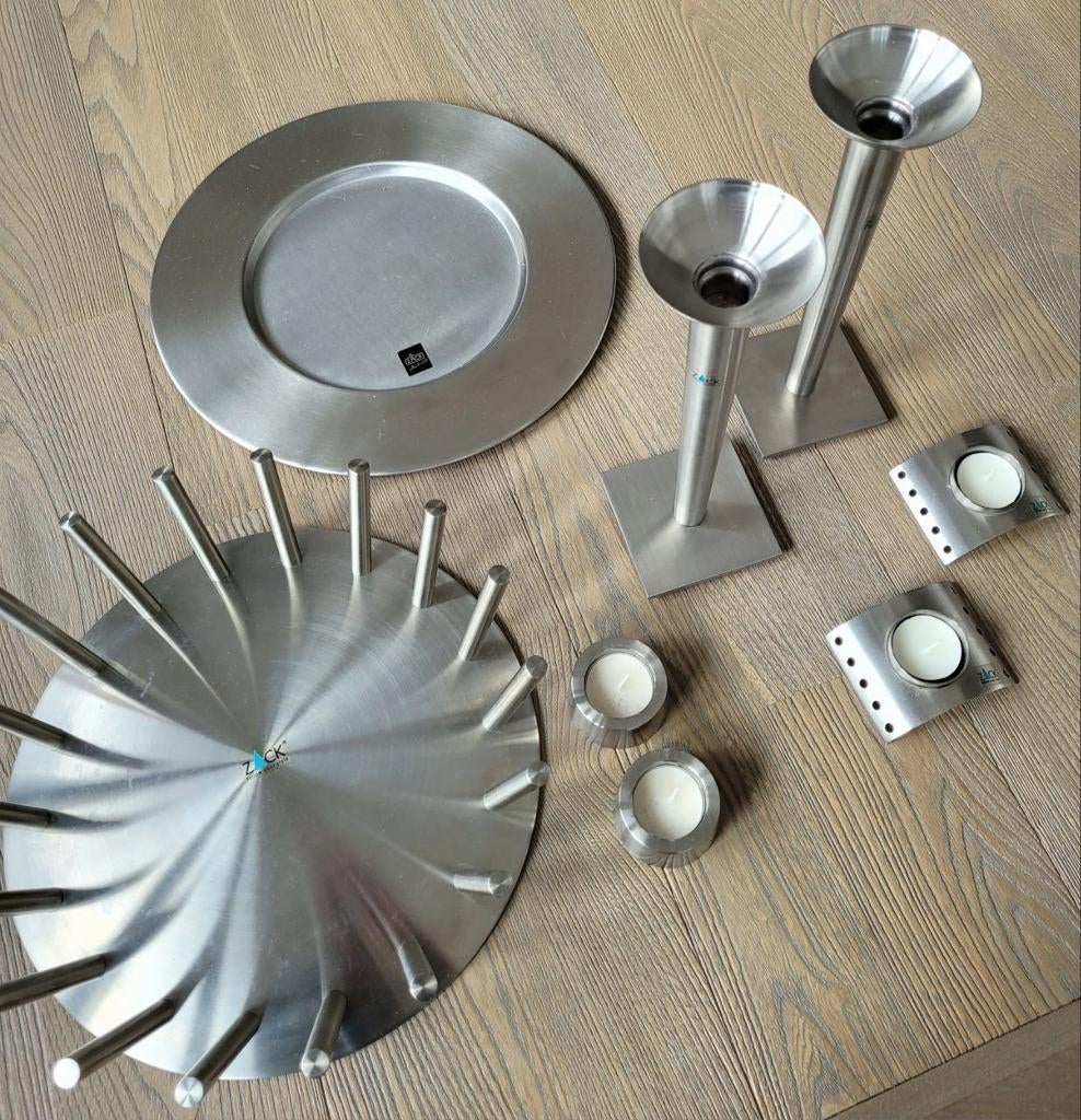 Zack Design Accessoires Set van Edelstaal, Huis en Inrichting, Woonaccessoires | Kandelaars en Kaarsen, Overige materialen, Ophalen of Verzenden