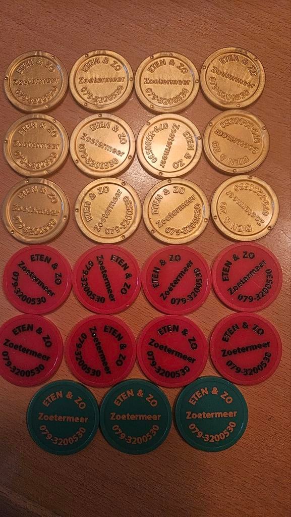 Eten en zo in Zoetermeer munten voor drank. Drankmunten., Tickets en Kaartjes, Drie personen of meer, Overige soorten, Overige typen