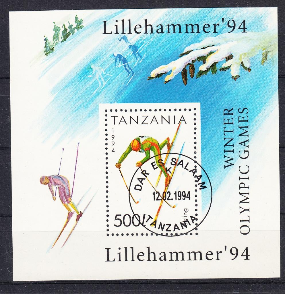 B12 - Tanzania michel blok 239 gestempeld Lillehammer ‘94, Verzenden, Tanzania, Gestempeld
