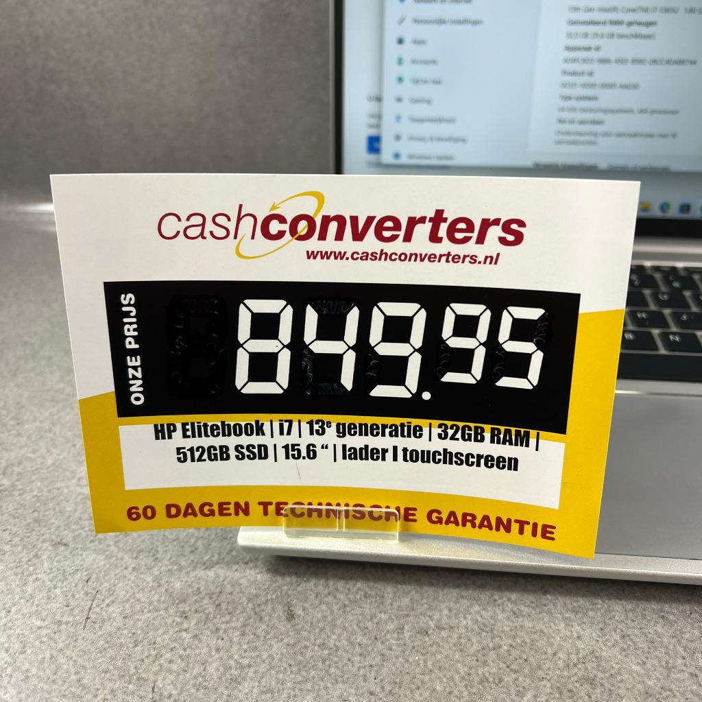 HP elitebook | i7 | 13e gen | 32GB RAM | 512GB SSD | 391703, Minder dan 2 Ghz, Zo goed als nieuw, SSD, 32 GB
