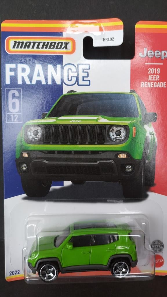 Jeep Renegade 2019 1;64 3inch Matchbox France Pol, Hobby en Vrije tijd, Auto, Verzenden, ., Nieuw