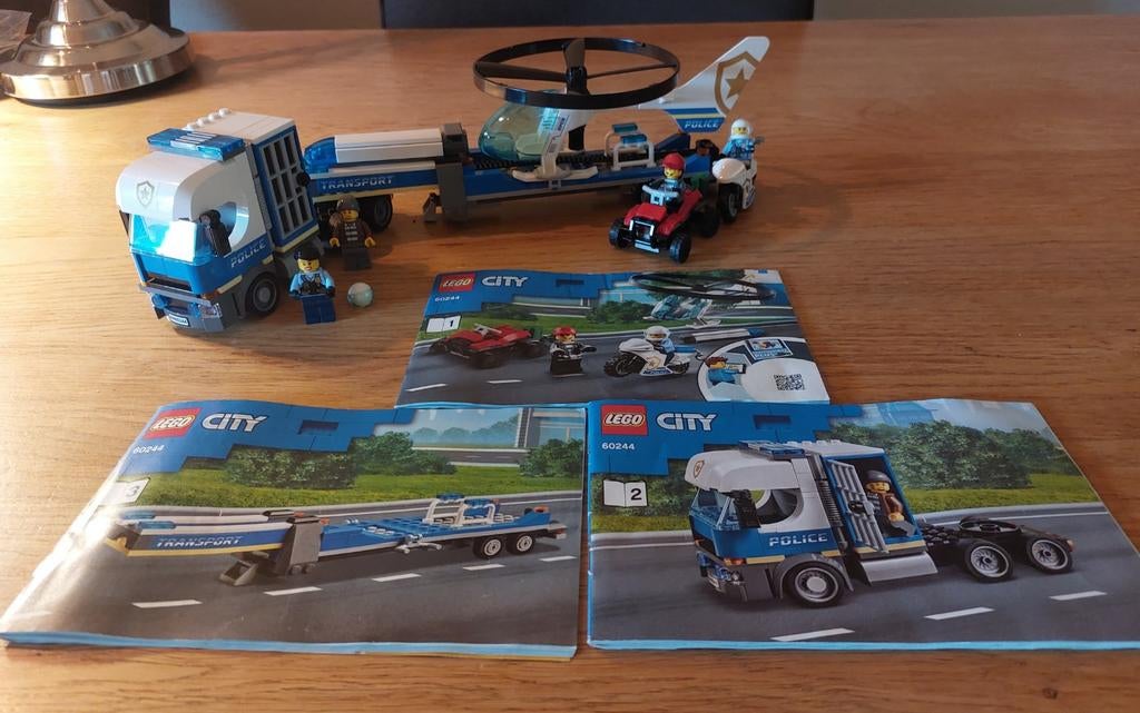 Lego City - Set 60244 - Politie Helikopter Transport, Ophalen, Zo goed als nieuw, Complete set, Lego