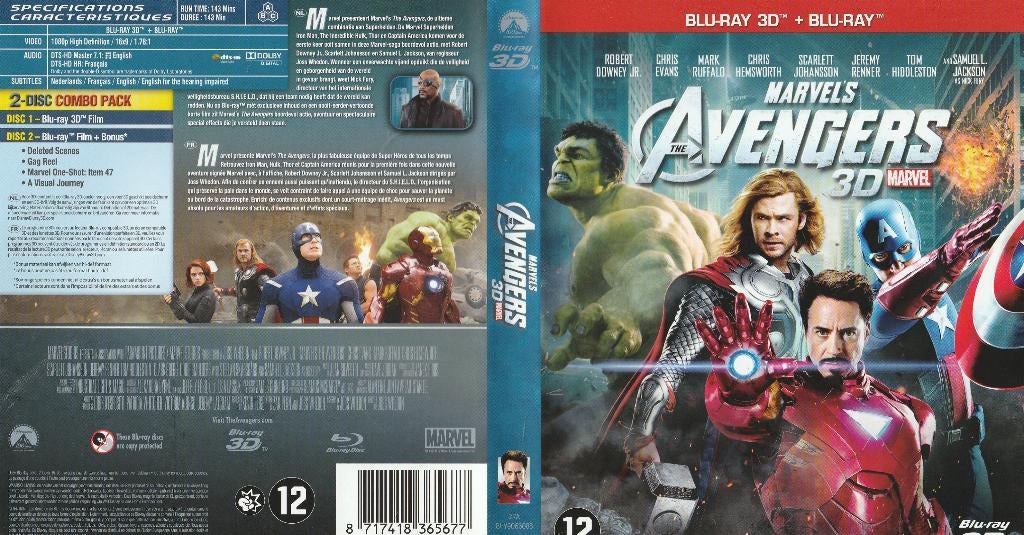 Avengers  blu ray Marvel 3 D (Ned. ondert. ), Ophalen of Verzenden, Zo goed als nieuw, Science Fiction en Fantasy