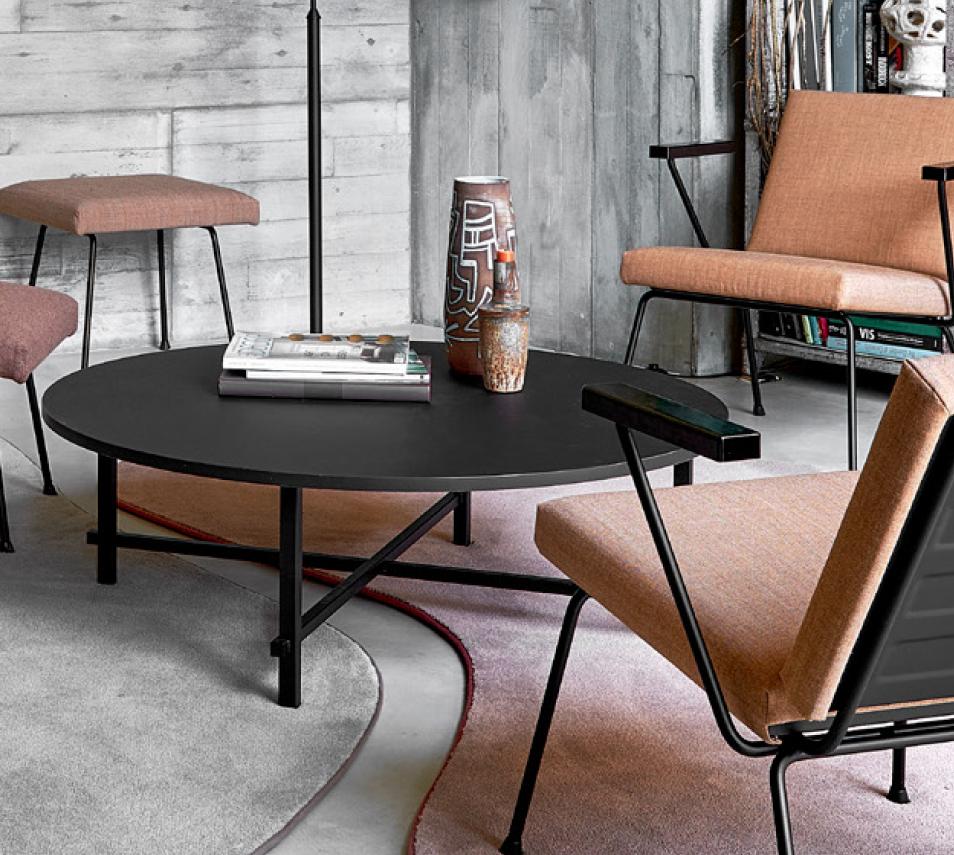 Salontafel Gispen Today Crossing ( Job van den Berg 2022 ), Ophalen, 100 tot 150 cm, Rond, 50 tot 100 cm