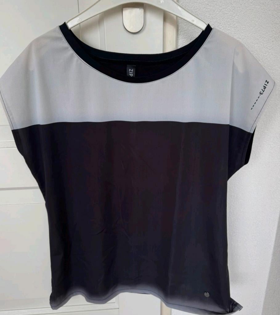 Zip73 travelstof blouse shirt maat l nieuwstaat, Zwart, Maat 42/44 (L), Zip73, Ophalen of Verzenden