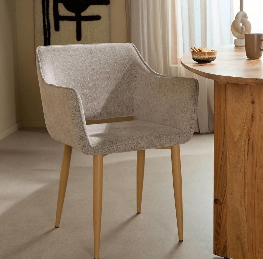 Twee nieuwe Wehkamp Nous Living stoelen Amy, Ophalen, Twee, Bruin, Nieuw