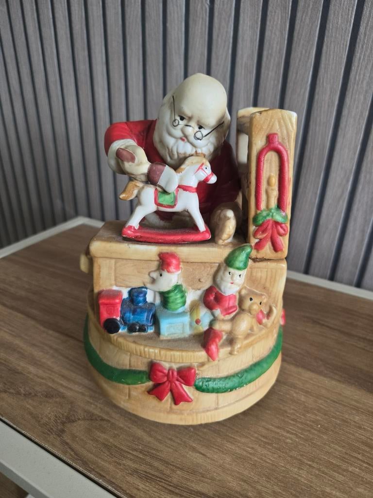 Kerst muziekdoosje in prima staat, Ophalen, Overige materialen, Groen, Zo goed als nieuw