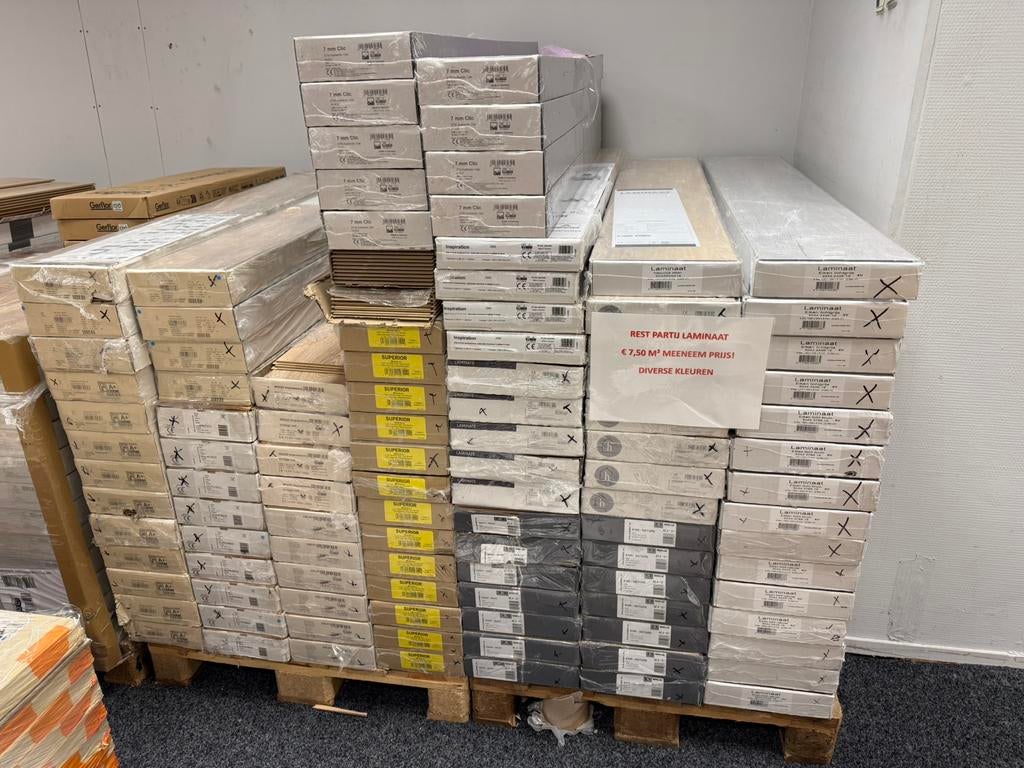 Restpartijen laminaat, Ophalen of Verzenden, Zo goed als nieuw, 75 m² of meer, Laminaat