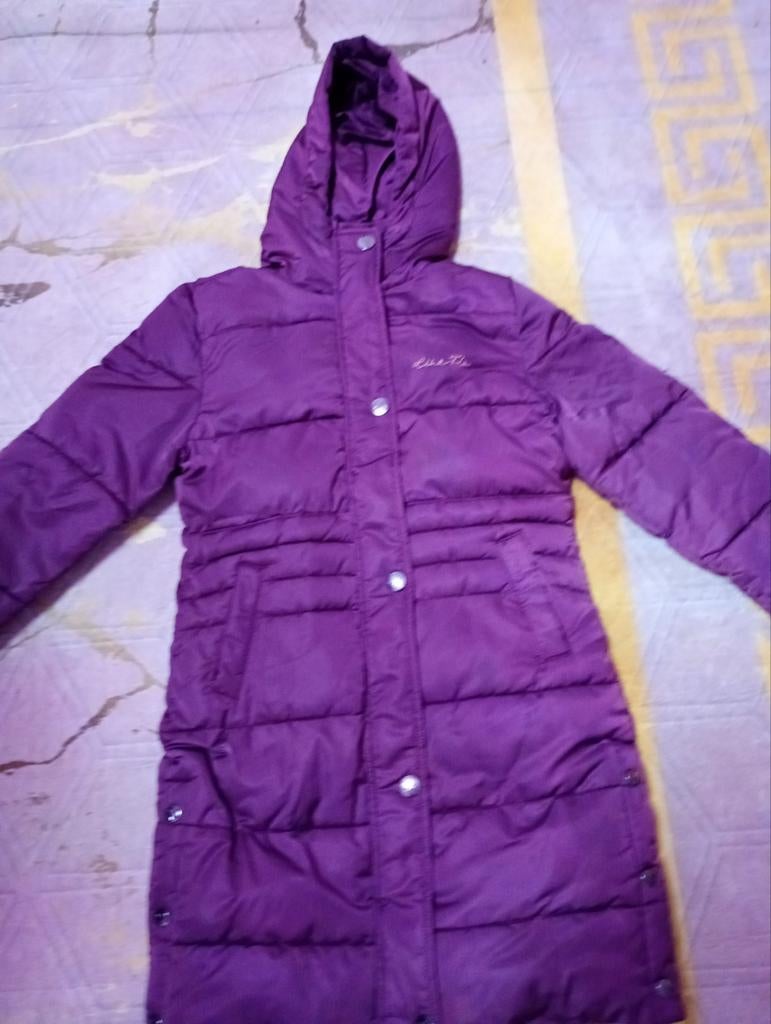 Paarse winterjas LIKE FLO maat 140, Ophalen of Verzenden, Zo goed als nieuw, LIKE FLO, Meisje