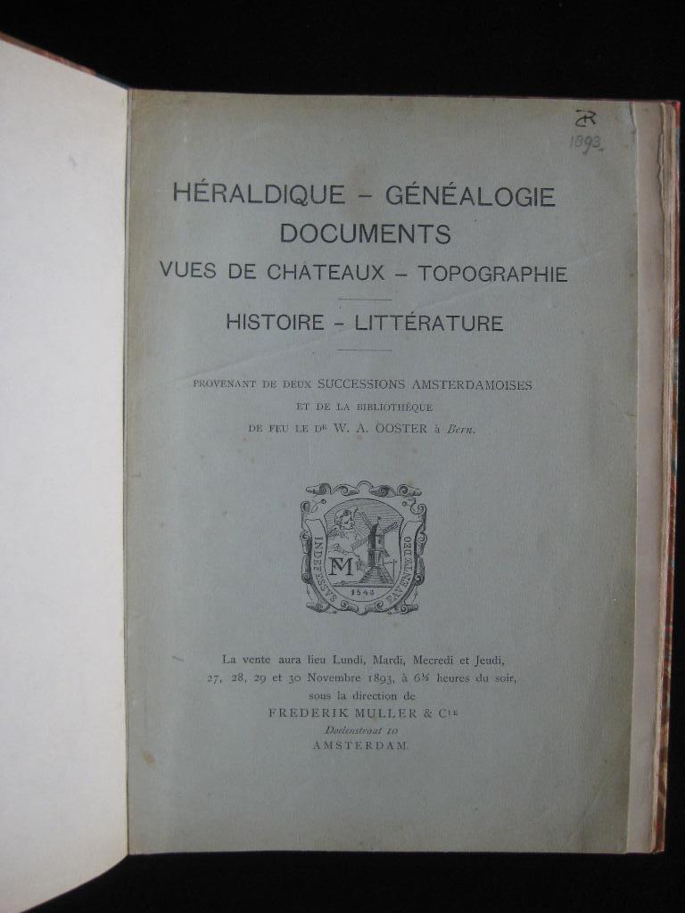 Veilingcatalogus Frederik Muller Amsterdam 1893, Antiek en Kunst, Ophalen of Verzenden