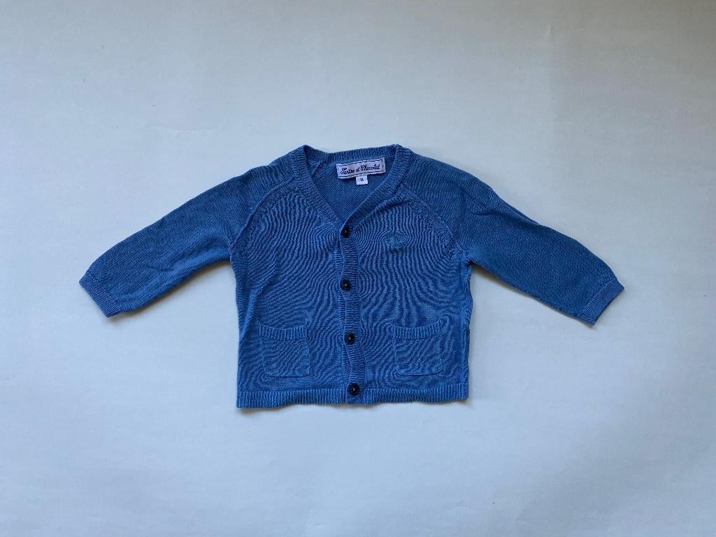 Tartine et Chocolat  vestje blauw (74/80), Truitje of Vestje, Ophalen of Verzenden, Zo goed als nieuw, Jongetje