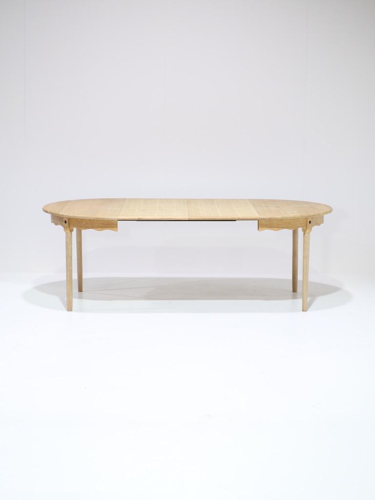 Uitschuifbare eettafel Kjaernulf eiken Deens vintage, Ophalen, 100 tot 150 cm, -, -