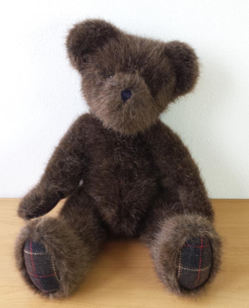 Boyds Beer - Donkerbruin - plaid stukken op poten, Overige merken, Gebruikt, Stoffen beer, Ophalen of Verzenden