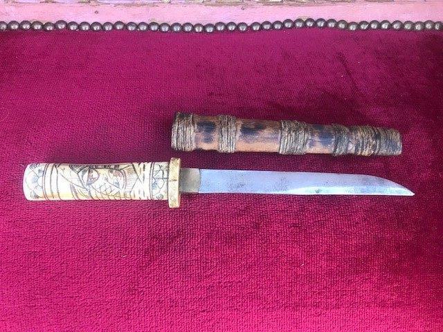 fraaie Japanse/ Indische tanto, korte dolk, Verzamelen, Ophalen of Verzenden, Overige soorten, Azië, Mes of Dolk