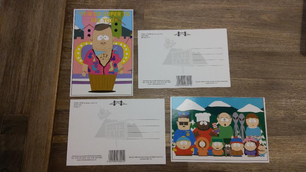 South Park 1998 Comedy Central ansichtkaart kaart Comedy, Ophalen of Verzenden, Zo goed als nieuw, Foto of Kaart