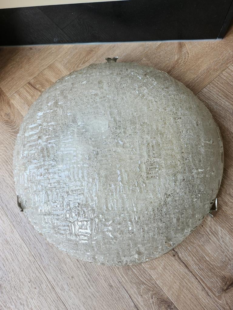 Vintage murano lamp groot ijsglas mid century jaren 60/70, Ophalen of Verzenden, Zo goed als nieuw, Glas, Mid century vintage