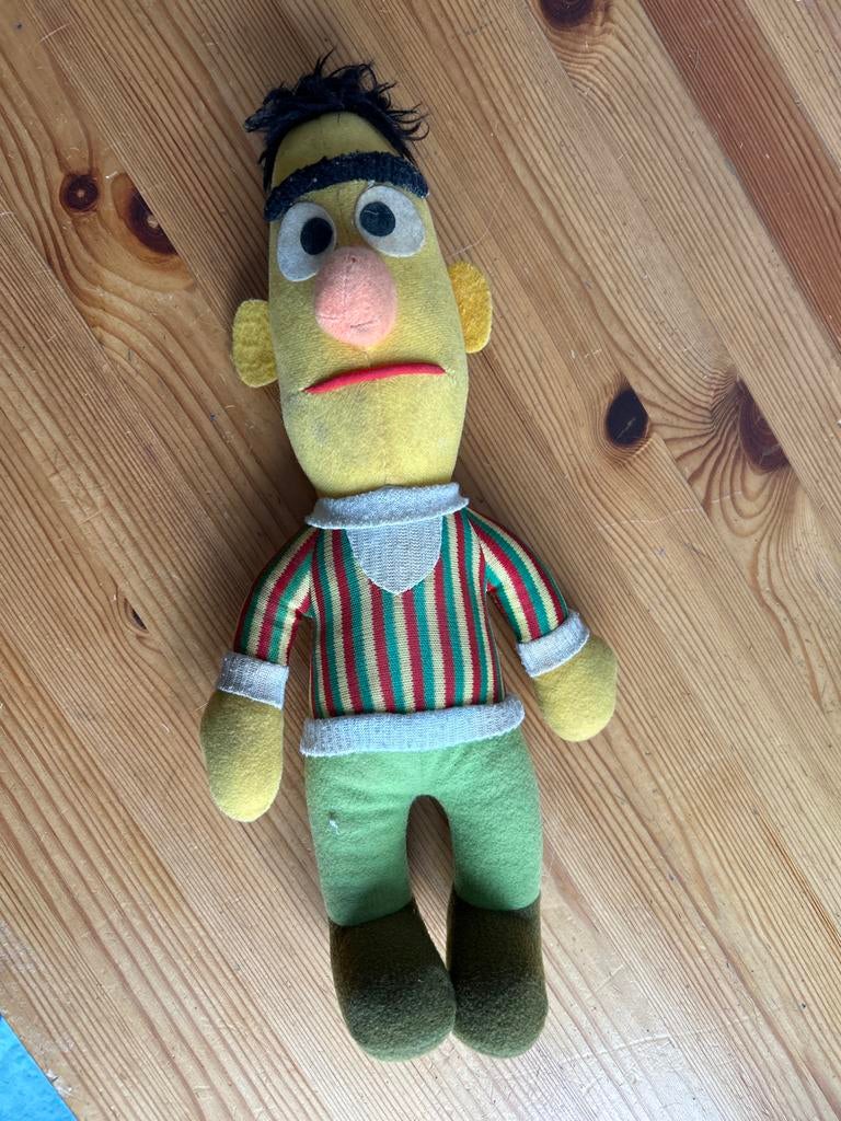 Vintage Bert Pop Sesamstraat knuffel, Ophalen of Verzenden, Gebruikt, Overige typen