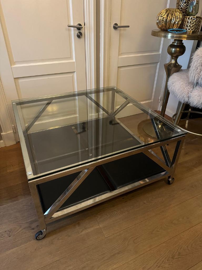 Eichholtz tafel Prado salontafel - Aluminium Leder, Ophalen, Gebruikt, Eichholtz, Delfweg 52 Noordwijkerhout