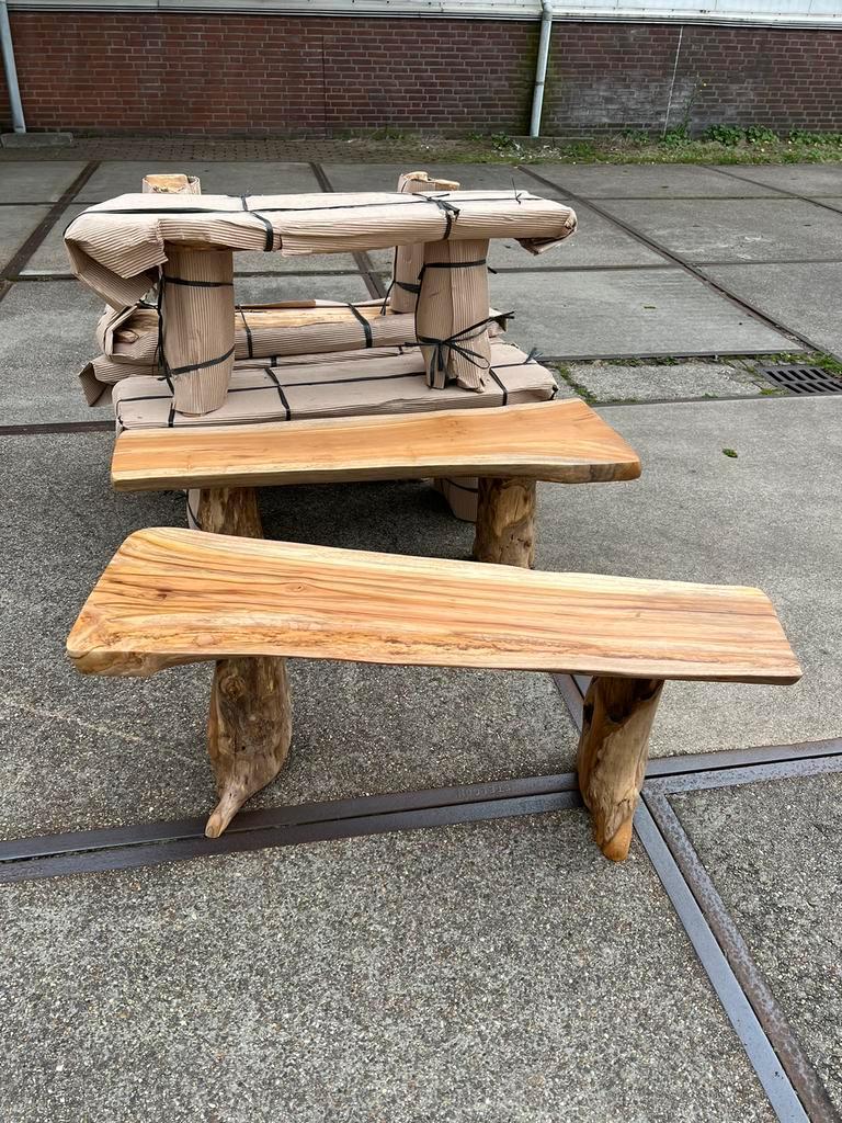 Boomstam banken 120 cm, -, -, Nieuw, Ophalen of Verzenden