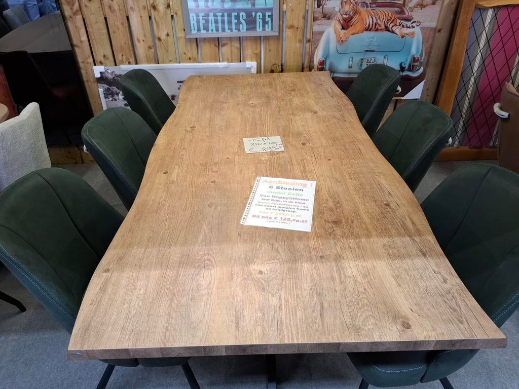 Nieuwe Tafel 210 x 100 cm HPL, Boomstam effect, H&H Carreras, Ophalen, Overige materialen, 50 tot 100 cm, Vijf personen of meer