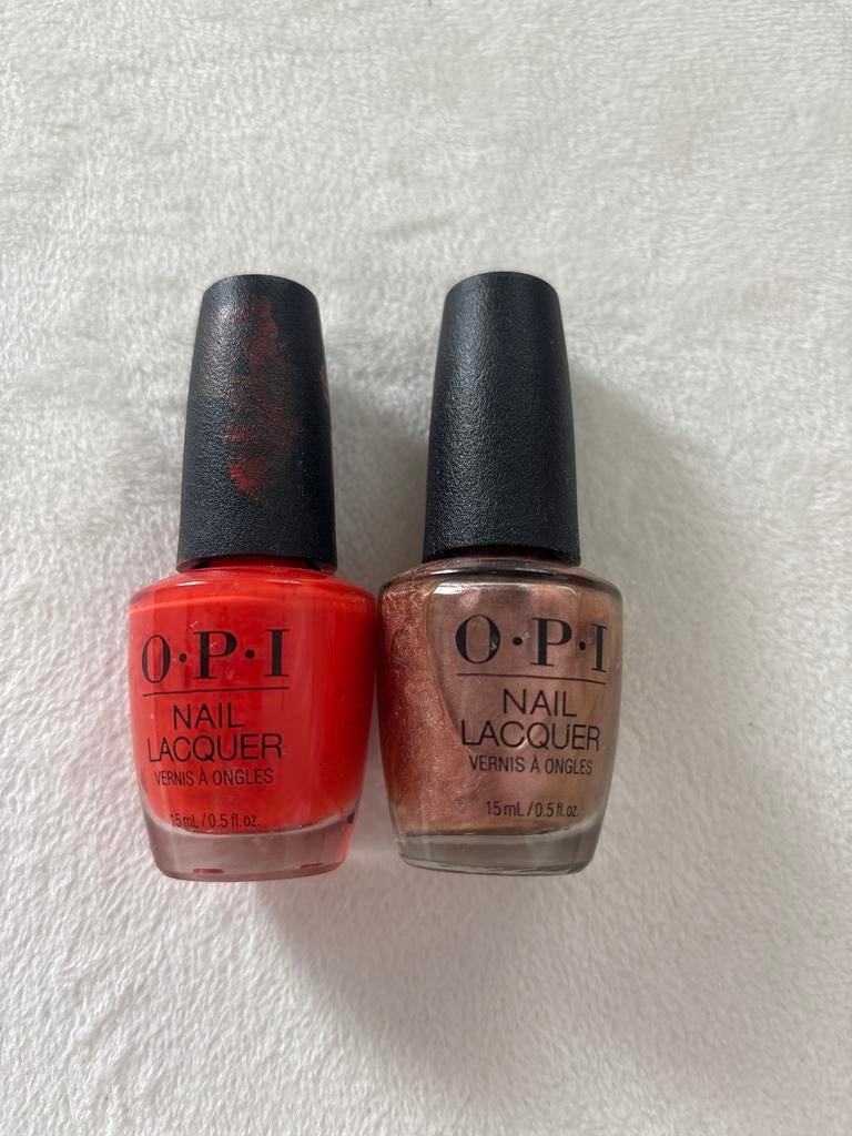 OPI nagellak set - 2 kleuren: rood en brons, Ophalen of Verzenden, Zo goed als nieuw, Rood, Handen en Nagels