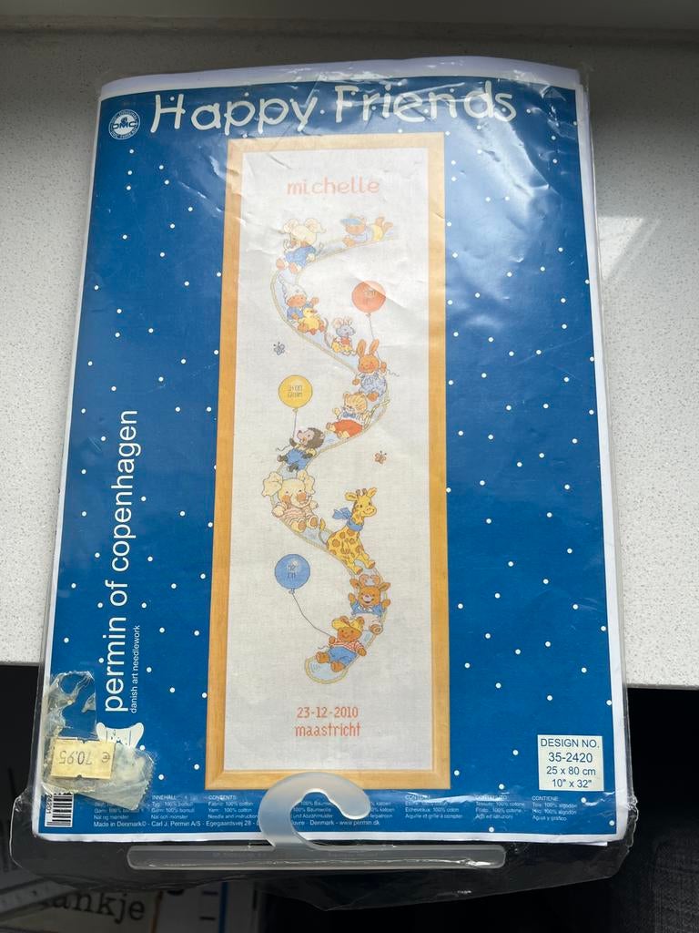 Borduurpakket Permin of Copenhagen - Happy Friends, Hobby en Vrije tijd, Borduren en Borduurmachines, Ophalen of Verzenden, Nieuw
