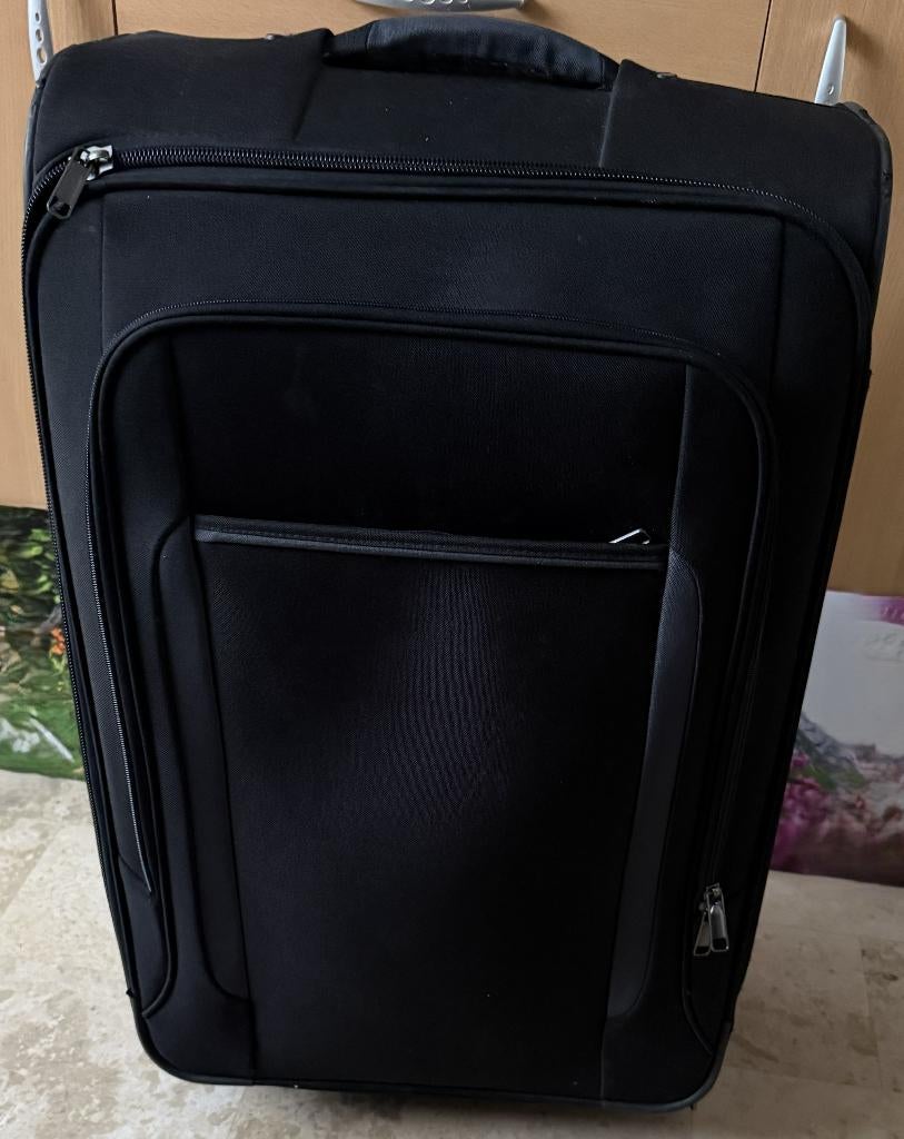 Travel Collection koffer zwart 60 liter, 60 tot 70 cm, Wieltjes, Gebruikt, Hard kunststof