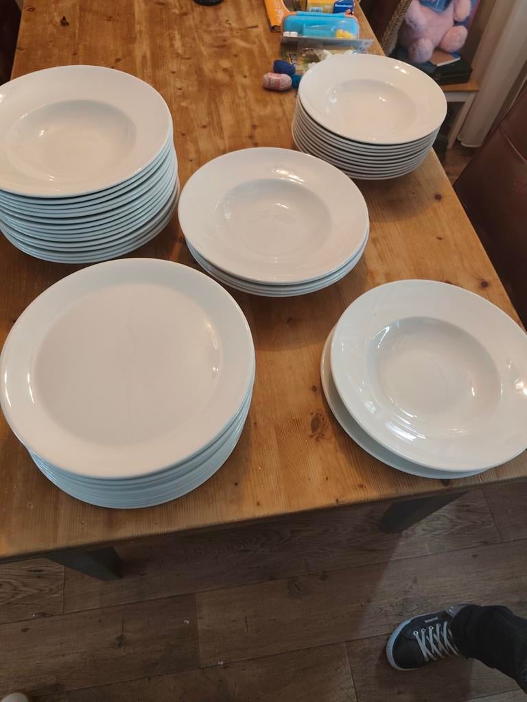 Steelite Borden - Diep en Plat - Crème/Wit - Diverse Maten, Ophalen, Gebruikt, Keramiek, Bord(en)