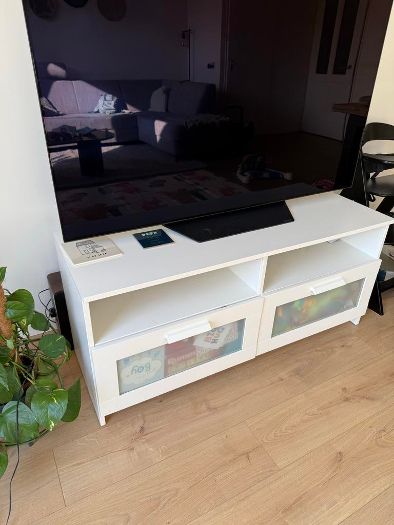 Ikea TV meubel met lades en open vakken, Huis en Inrichting, Kasten | Televisiemeubels, Ophalen, Gebruikt, 100 tot 150 cm, Minder dan 100 cm
