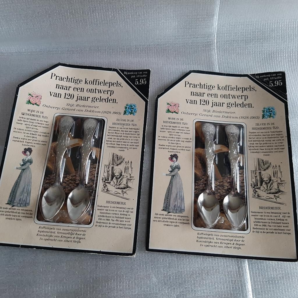 Zwaar verzilverde koffielepels, stijl Biedermeier, Ophalen, Nieuw, Zilver, Los bestek