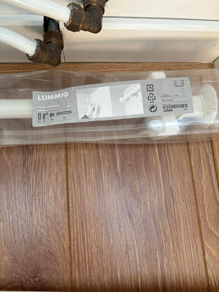 Nieuwe Gordijnroede Creme IJzer 200 cm - IKEA Lummig, Ophalen of Verzenden, Nieuw, Crème, 150 tot 200 cm