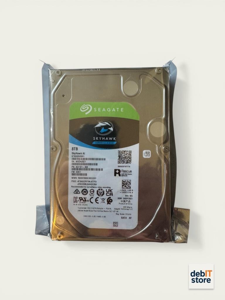 Seagate Skyhawk 8tb NAS - NVR HDD (nieuw), 8tb, Seagate, Server, Nieuw