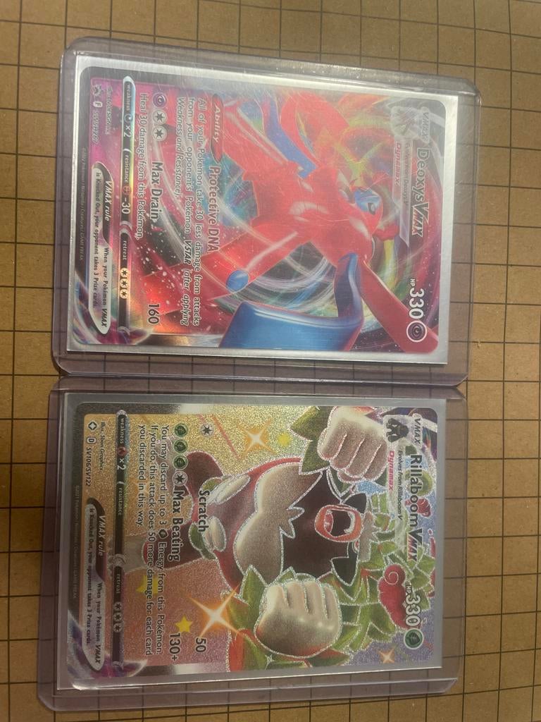 Pokémon VMAX Kaarten: Deoxys & Rillaboom, Verzenden, Zo goed als nieuw, Meerdere kaarten