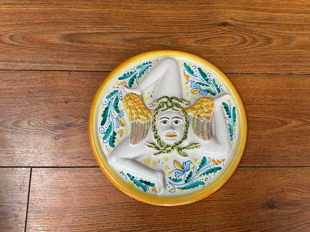 Hand geschilderd Siciliaanse trinacria, Ophalen of Verzenden