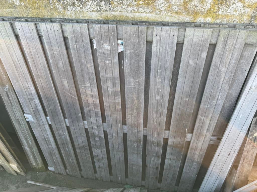 Hardhouten schutting, Tuin en Terras, Ophalen, 6 meter of meer, Hout, 1 tot 2 meter