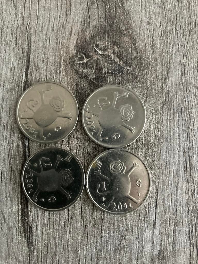 4 oude guldens jaartal 2001, Postzegels en Munten, Munten | Nederland, Ophalen of Verzenden, 1 gulden, Setje