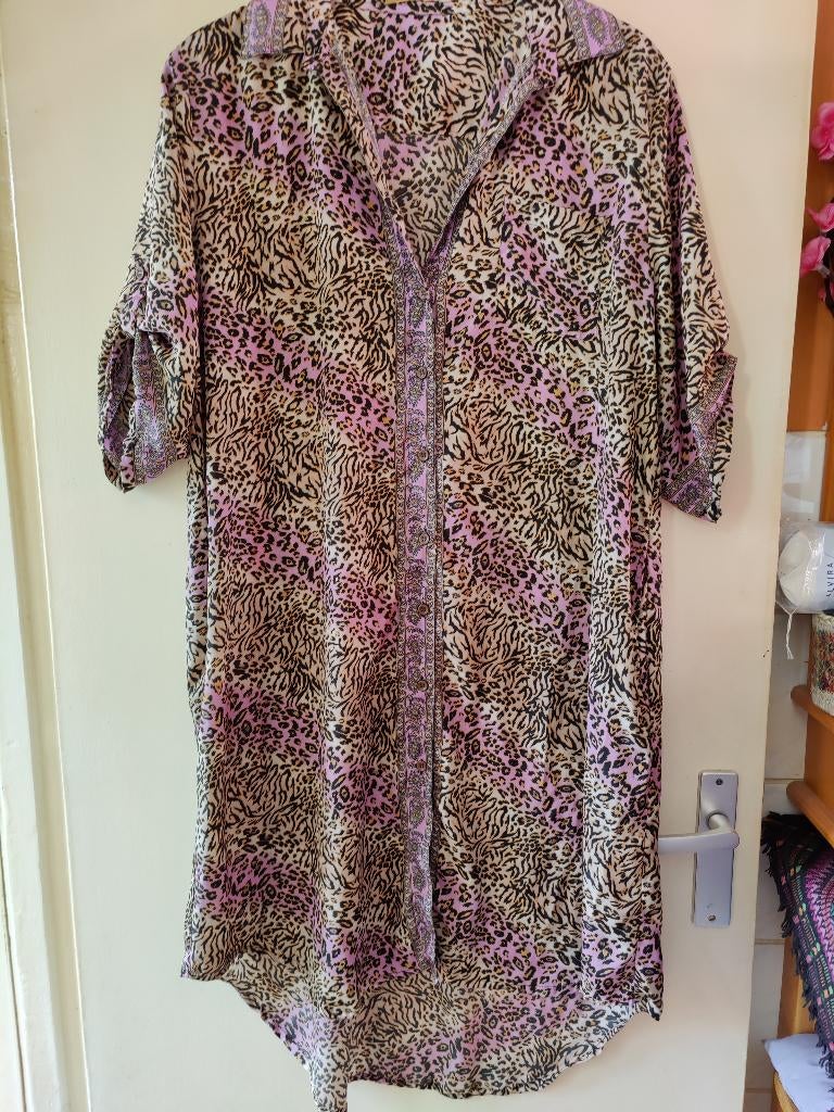 pure silk nieuwe zachte kreukvrije echte zijde jurk maat 42, Ophalen of Verzenden, Nieuw, Maat 42/44 (L), Onder de knie