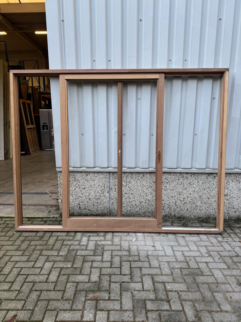 Massieve merbau schuifpui (16 stuks), Doe-het-zelf en Verbouw, Kozijnen en Schuifpuien, Nieuw, Schuifpui, Hout, 150 tot 225 cm