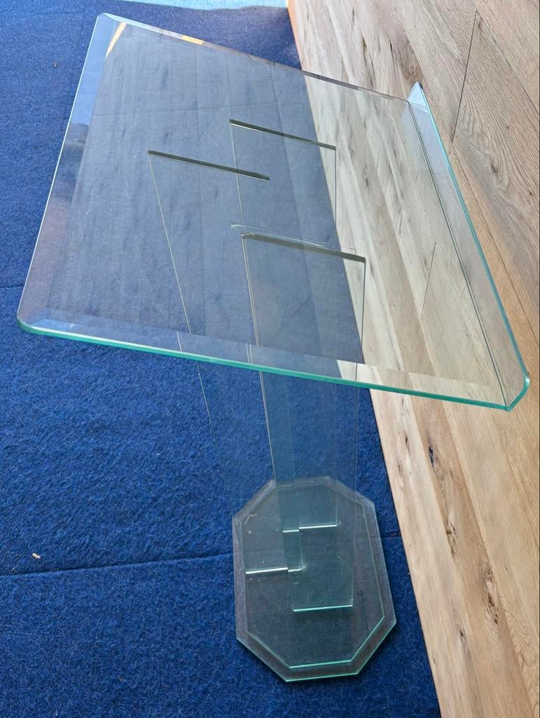 Glazen lessenaar - Stabiel en functioneel, Huis en Inrichting, Tafels | Eettafels, Gebruikt, 50 tot 100 cm, Overige vormen, Glas