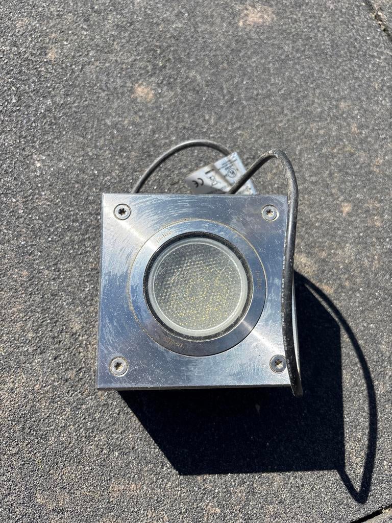 Vierkante grondspot voor buiten, Ophalen, Gebruikt, Netvoeding, Rvs