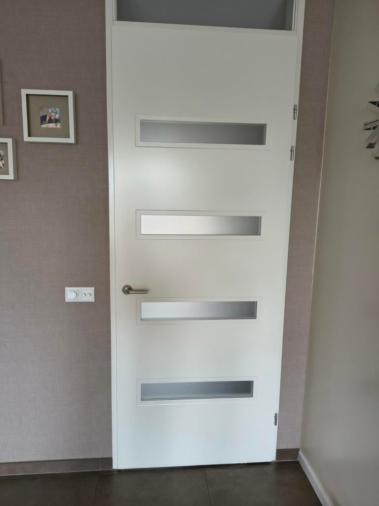 Chique Svedex binnendeur met mat glas, Ophalen, Gebruikt, Binnendeur, 200 tot 215 cm