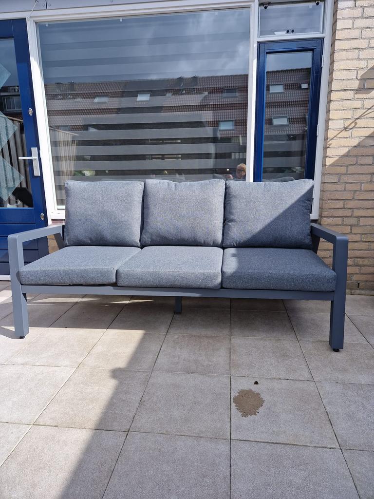 Tuinset antraciet, Ophalen, 5 zitplaatsen, Aluminium, Zo goed als nieuw
