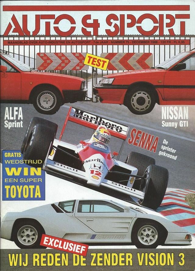 Auto & Sport 75 1988 : Nissan Sunny GTI Coupe - Alfa Sprint, Ophalen of Verzenden, Gelezen, Algemeen