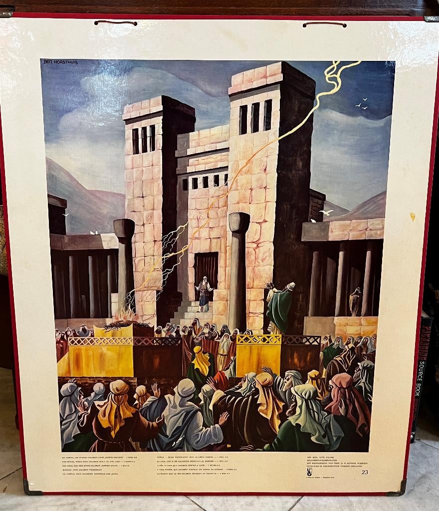 Oude schoolplaat nr. 23: Tempel salomon inwijding *, Ophalen