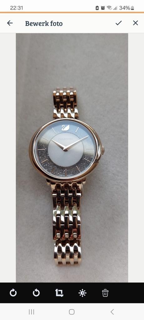 Swarovski horloge champagne goud, Ophalen of Verzenden