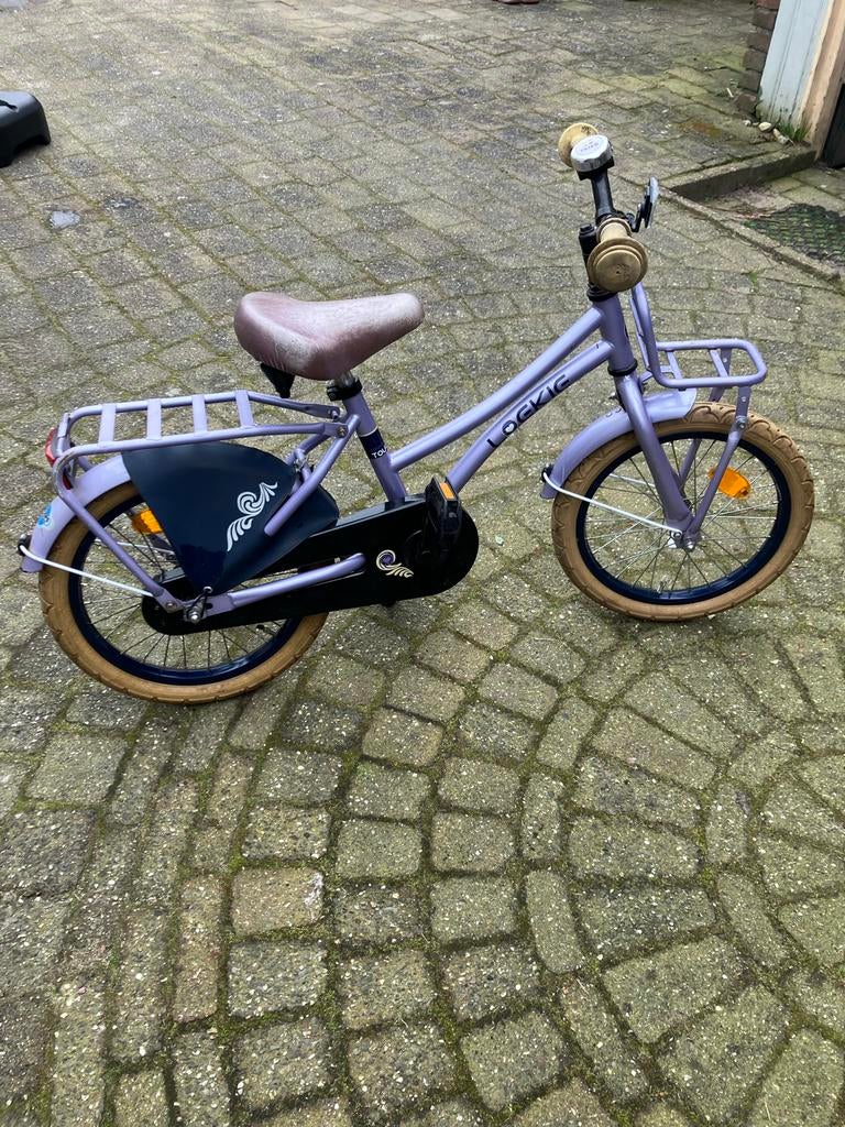 Loekie 16 inch meidenfiets - Paars, Fietsen en Brommers, Fietsen | Kinderfietsjes, Ophalen, Gebruikt, 16 tot 20 inch