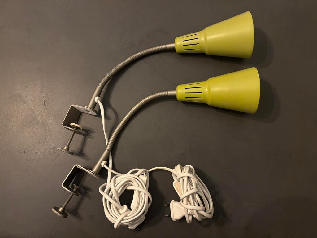 Vintage IKEA Kvart tafellampen/ bureaulampen limoen groen, Huis en Inrichting, Lampen | Tafellampen, Ophalen of Verzenden, Gebruikt